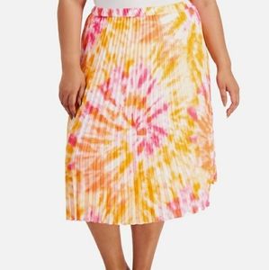 XL Calvin Klein Tie Dye Pleated Skirt